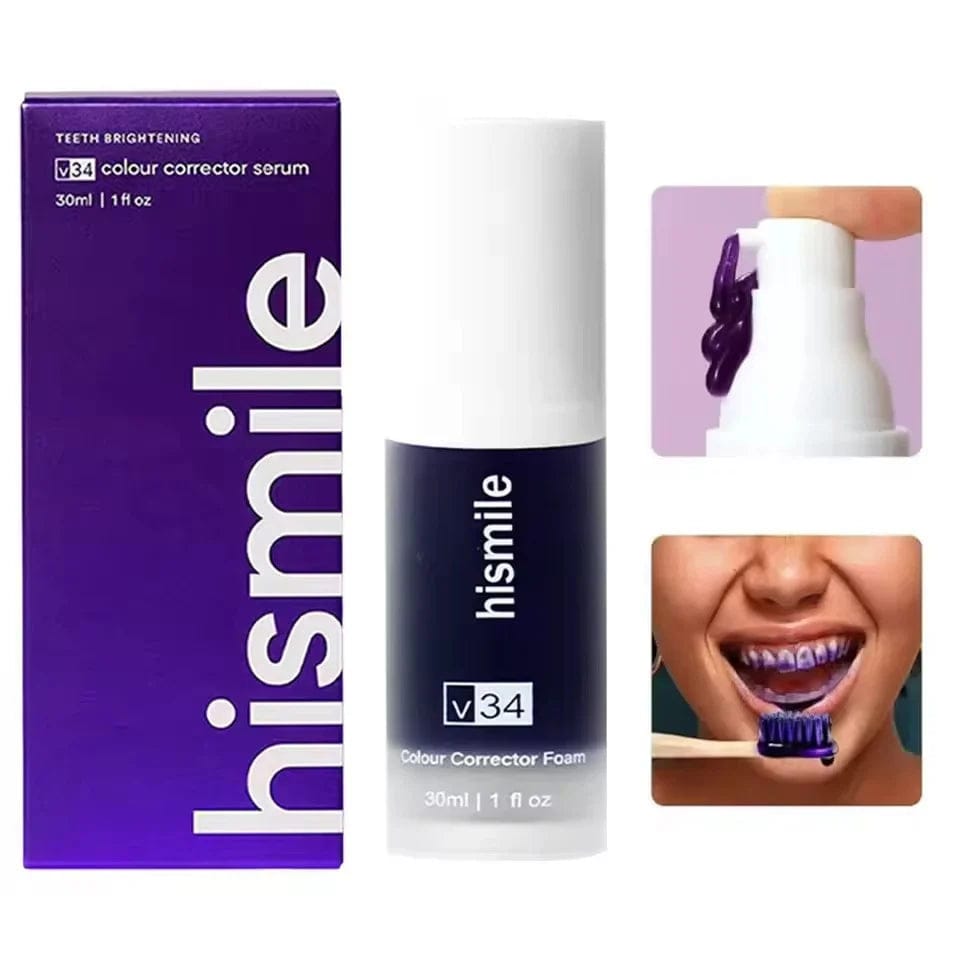 ✨ HiSmile V34 Purple Teeth Whitening Serum – Instant Stain Removal & Brighter Smile 💜😊