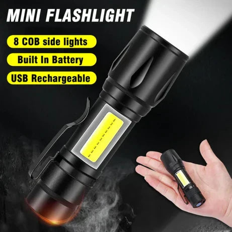 Torch Mini Flashlight Rechargeable 500mah Abs Plastic Body